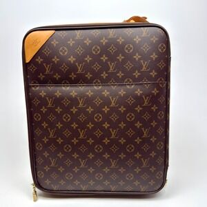 Louis Vuitton Pegase 45 Monogram Canvas Rolling Suitcase Brown Luggage Carry-On